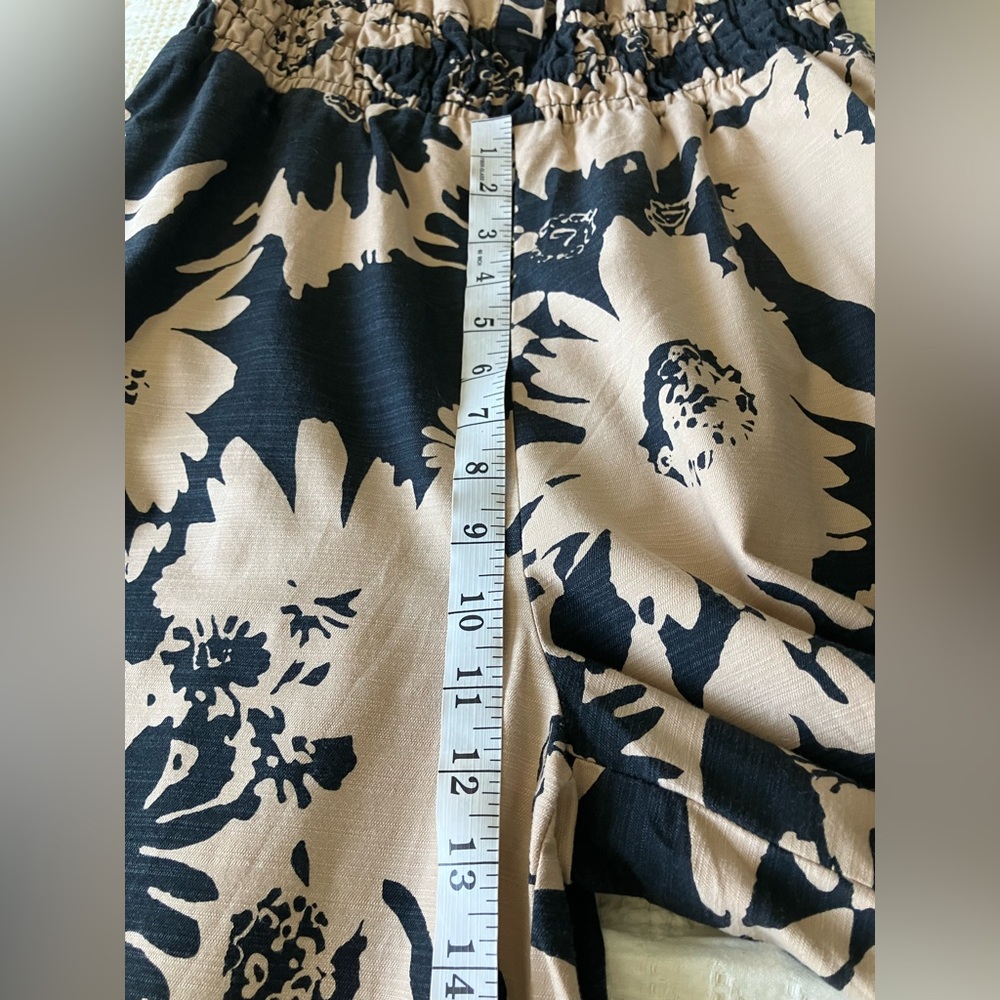 ANTHROPOLOGIE Somerset Black/Tan Floral Wide Leg Jumpsuit Size XS (Like a S/M) - Picture 14 of 16